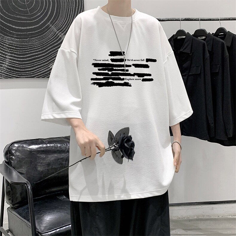 冰丝七分袖t恤男大码五分袖男短袖男中袖 Q11445-P30图片