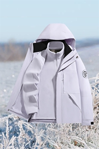 户外连帽男女新款三合一防风防水登山服软壳保暖外套H6188-P90图片