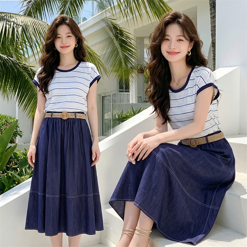 套装女夏季清爽百搭休闲两件套，女装套装/套裙，芙芮