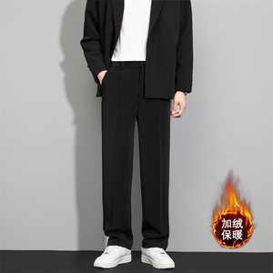 加绒加厚休闲长裤男秋冬季大码西装裤子217-2-HK2358-P45加绒55,黑吉辽名媛冬季穿搭图片