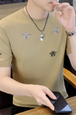 7386-P55夏季休闲时尚短袖毛衣男打底衫欧货T恤潮牌针织衫，男装T恤，电商D310B-1