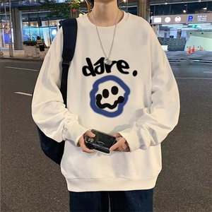 350g潮牌圆领宽松情侣长袖打底衫上衣服束口T恤卫衣Y57-P38网图