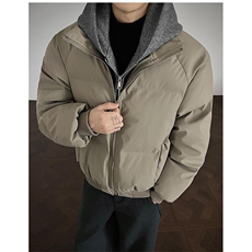 现货高品质重磅工艺美式高街假两件PU皮棉衣男女加厚棉服外套，男装棉衣，电商A486