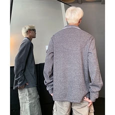 原版品质面料麦穗V领POLO衫男长袖秋冬宽松老钱风打底衫W309-P38，男装Polo衫，电商C307
