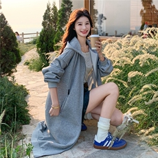 现货退货很低灰色连帽加绒卫衣秋冬款2C167-860-P175-K258，女装卫衣/绒衫，2C167