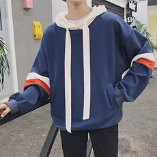 A003-HW001-P45男士宽松拼接袖卫衣港仔风1，男装卫衣，电商A003