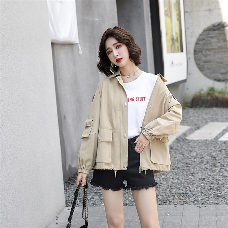 牛仔外套女2022春装新款韩版宽松复古港味百搭工装夹克,女装短外套,梦懿尔