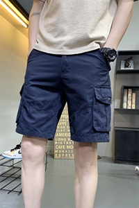 纯水洗工装短裤潮流宽松休闲五分马裤潮牌ins中裤G2811P45图片