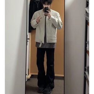 【有货】DJ81-特P70美式复古立领牛仔外套男潮牌底特律工装夹克图片
