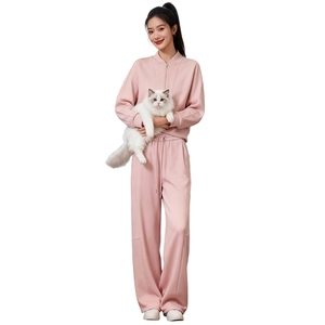 潮流时尚百搭套装女冬新款时髦显瘦圆领印花长袖卫衣阔腿裤两件套图片