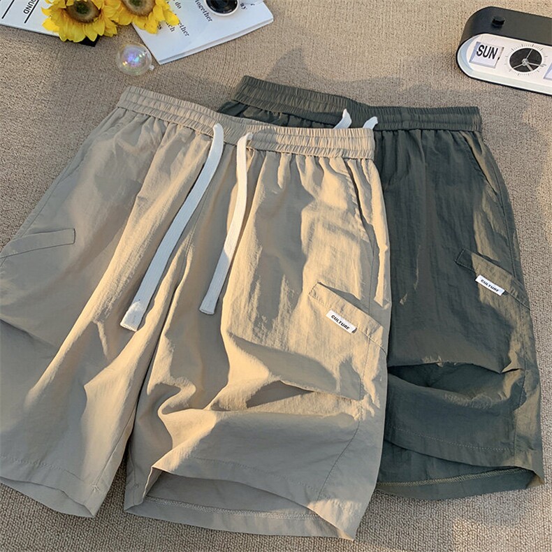 休闲短裤男夏季新款潮流宽松冰丝凉感直筒中裤百搭速干运动五分裤,男装休闲裤,电商B220