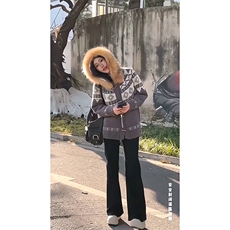 重磅北极绒座山雕大毛毛领毛衣外套冬美式复古休闲慵懒风针织开衫，男装针织衫/毛衣，电商A486-1