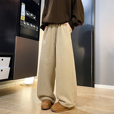 8XL-M摇粒绒裤子男加绒加厚休闲直通束脚宽松保暖裤K9122P78控98，男装休闲裤，电商D206-1