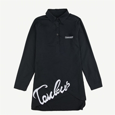 POLO领通勤纯色衬衫长袖中长款修身纽扣绣花2021年秋季优雅甜美潮流，女装衬衫，丽影随形