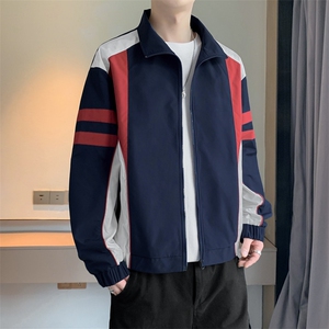 潮牌美式撞色拼接运动立领外套男宽松百搭夹克JK01573-P73图片