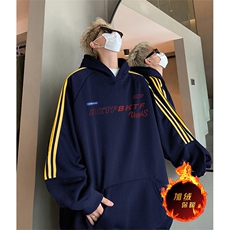 抖音得物供货提供视频秋冬重磅美式宽松织带连帽卫衣2305，男装卫衣，电商A486