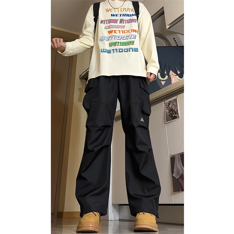 8XL-M刺绣冲锋裤男款大码春秋户外机能登山裤直筒阔腿裤KZ020P50,男装休闲裤,电商B312