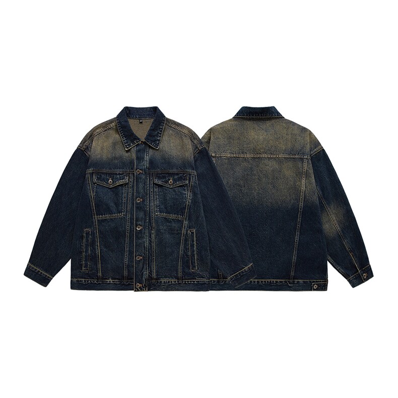 秋季新款宽松工装大码水洗牛仔夹克外套N8883/P135,男装夹克,星座202-1