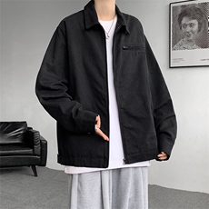 8XL-M春季水洗帆布短款夹克男生vintage美式复古工装外套JK003P98，男装夹克，电商B312