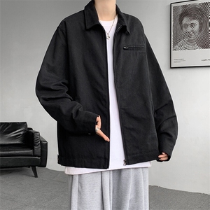 8XL-M春季水洗帆布短款夹克男生vintage美式复古工装外套JK003P98图片