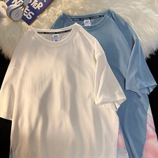 新款假两件T恤男时尚彩虹宽松夏季嘻哈下摆拼接上衣MT3540-P49，男装T恤，星座717