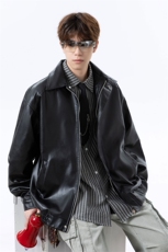 潮流宽松美式复古机车皮衣PU皮夹克外套P7806-P70【特价】，男装夹克，电商A007