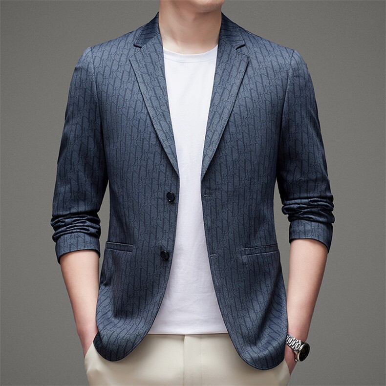 正品西服男装2023春秋季新款休闲中年韩版潮流上衣男士外套，男装风衣，电商B212（原钱塘6029）