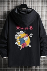 JK41012-P85加棉款-P115纯棉连帽夹克男士大码工装夹克男网格，男装夹克，电商A040A