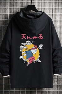 JK41012-P85 加棉款-P115 纯棉连帽夹克男士大码工装夹克男 网格图片