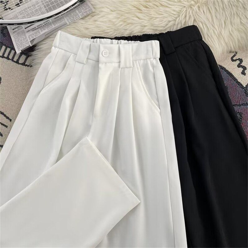 2026年黑色垂感显瘦小西裤男士轻熟风免烫阔腿直筒微喇叭西装裤，男装西裤，星座601-1