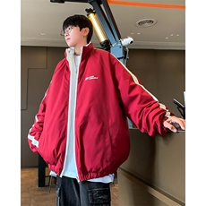 冬男两面穿棉衣条纹拼接字母印花宽松面包服棉袄外套MY8176P85，男装棉衣，星座1013-1