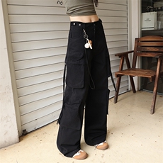 美式重磅大口袋宽松直筒休闲飘带工装裤A436-6223B-P95138，男装休闲裤，电商A436