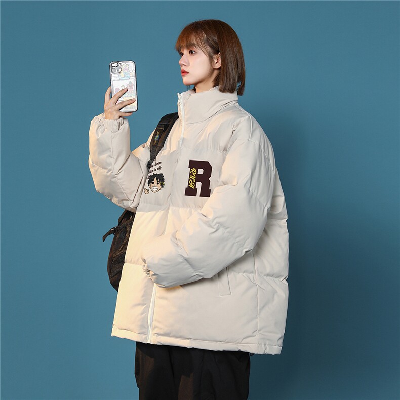 中性风时尚字母印花宽松保暖立领棉服外套A268-MY2049特批65控98,男装棉衣,电商A268