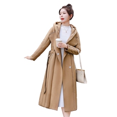 现货！2024新款冬装拼接假两件加厚中长款连帽90%白鸭绒羽绒服，女装羽绒服，雅静靓衣