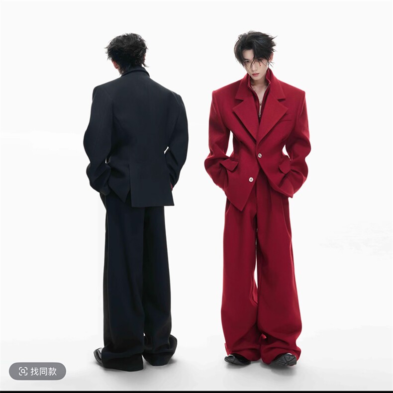 原版面料毛呢可脱卸真两件西服西裤套装W365-P135K365-P75（网图,男装西服,电商B267