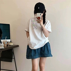 万针全刺绣工艺抖音得物高品质260克重磅纯棉双纱美式高街短袖T恤，男装T恤，电商A486