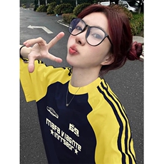 夏季美式高街重磅纯棉三条杠织带插肩撞色男女短袖T恤CZ81-特P25，男装T恤，电商A486