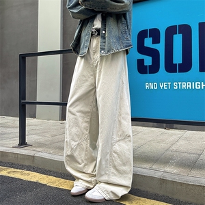 8XL-M 工装裤男秋季日系男直筒宽松阔腿休闲弯刀裤子男K9177P65图片