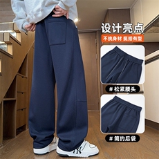 垂感卫裤男秋冬重磅休闲裤子潮直筒宽松运动裤Z2622-P45/加绒P55，男装休闲裤，星座509