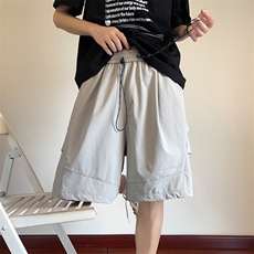 春夏新款速干印花打褶短裤宽松宽松M~4XLXZ604-DK214-P35控48，男装牛仔裤，星座604