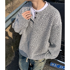 2025春节新款潮牌男士亨利领长袖T恤百搭卫衣TX502特P40，男装T恤，电商B220