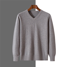 2025年秋季V领长袖宽松型时尚都市，男装针织衫/毛衣，牧绒家园