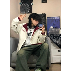 正反两穿外套男春秋季双面穿青少年运动高级感美式夹克JK5711-P70，男装夹克，星座1007（原301D）