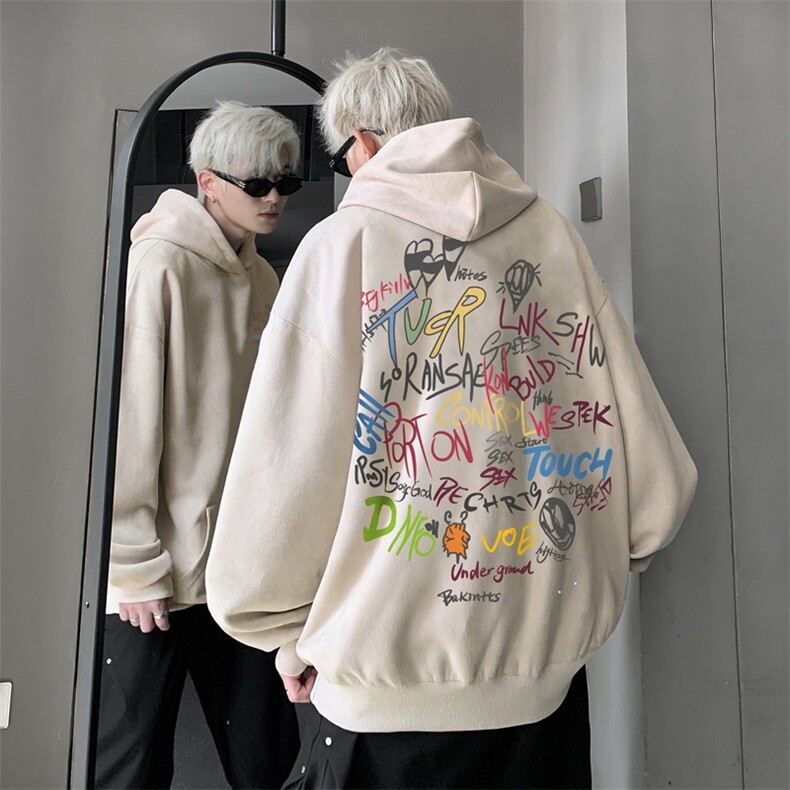 420克麂皮绒潮牌重磅连帽卫衣力推大码男XZ517A-2-JP9902-P55图片