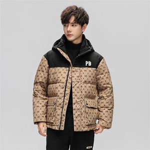 2025冬季新款潮流保暖加厚时尚90%白鸭绒羽绒服夹克外套H303-P160图片