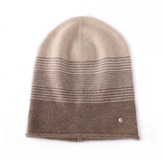 时尚百搭秋冬新款条纹拼色羊绒帽子，帽子，众皇羊绒
