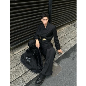 现货自制TWOWUS不对称高级感翻领小西装新中式休闲西服图片