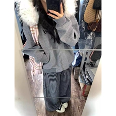 美式高领纽扣连帽卫衣女2025秋季潮牌宽松小众设计感休闲慵懒外套，女装短外套，星座506A