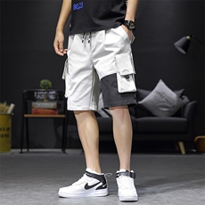 2023夏装新款青少年休闲拼接工装短裤五分裤男B221-DK19-P45，男装休闲裤，电商B221