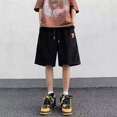 男夏季重磅潮牌织带运动裤子美式复古潮流百搭休闲五分裤，男装休闲裤，星座716-4